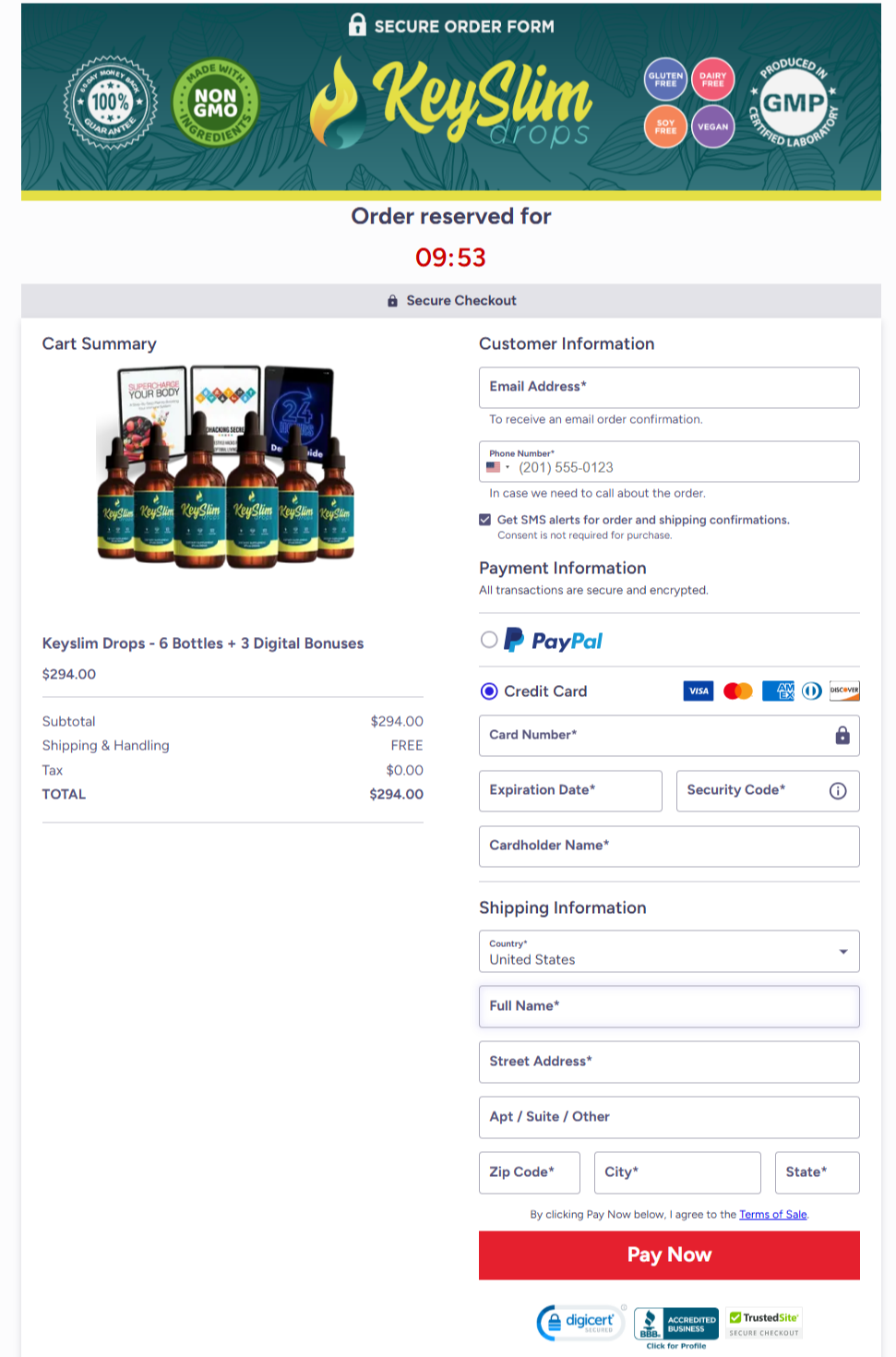 keyslim drops Official Website Secure Order Page